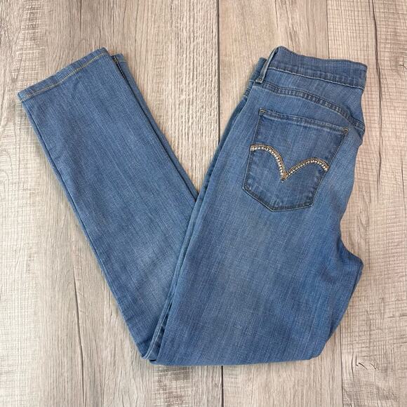 Levi's 515 Bootcut Light Wash Denim Jeans Womens Sz 6 Mid Rise Embroidery WPL423 - Picture 5 of 6